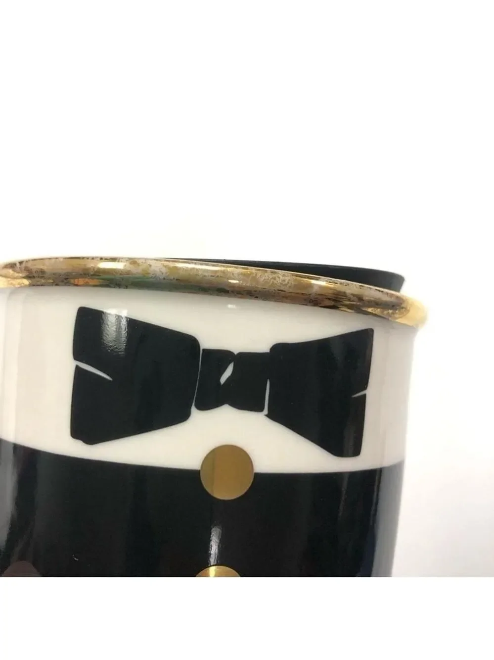 STARBUCKS x Alice and Olivia black white striped 12oz travel tumbler slide cap